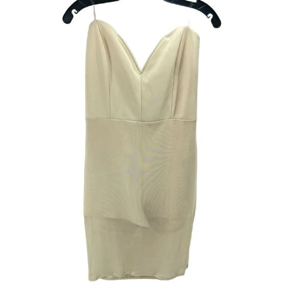 Charlotte Russe Womens Bodycon Dress Stretch Mini Inner Shorts Beige XL
